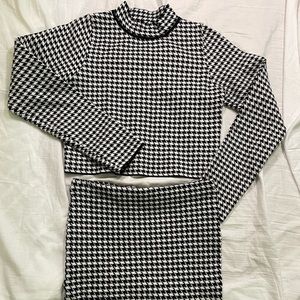 Fashion Nova houndstooth skirt set